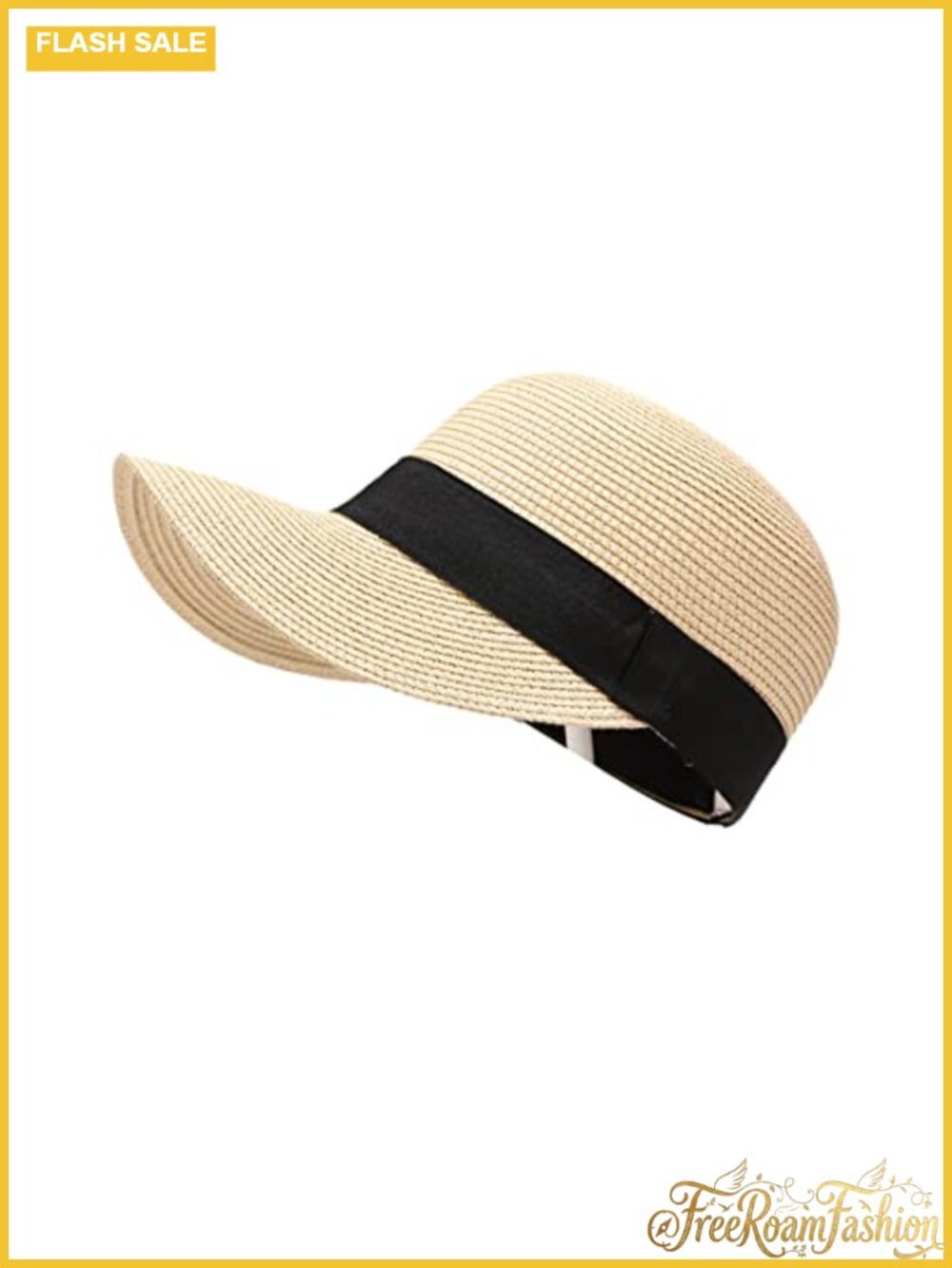 Foldable Floppy Paper Straw Sun Visor Hat Adjustable Beach Travel Cap